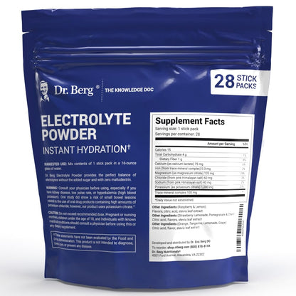 Dr. Berg's Electrolytes Powder Packets - Travel Size Hydration Electrolyte Drink Mix Dr. Berg NutritionalsUS supplements