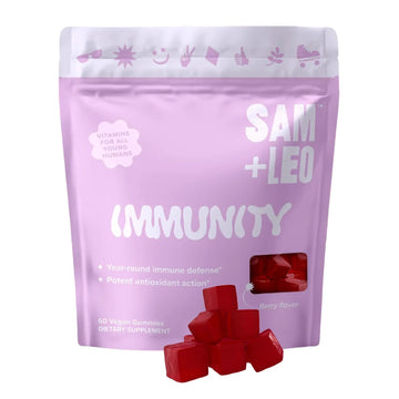 SAM+LEO Immunity Gummies with Elderberry, Echinacea, Zinc & Vitamin C for Kids & Teens – Immune Support Supplement Gummies | SAM+LEOAu supplements