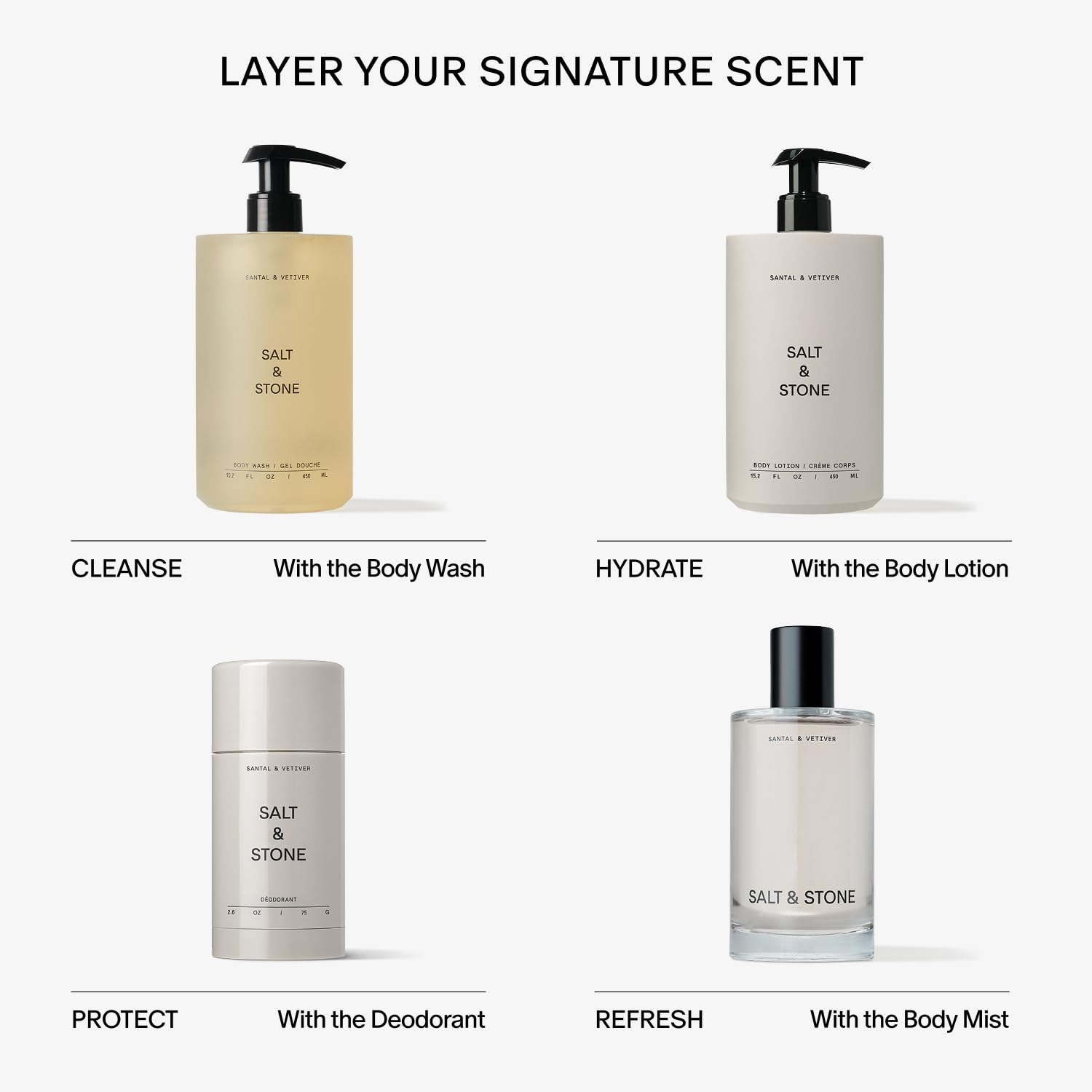 Salt & Stone Aluminum Free Deodorant | Extra Strength 48 Hour Protection for Women & Men | Made with Seaweed Extracts, Niacinamide & Prebiotics | Santal & Vetiver Salt & StoneAu supplements