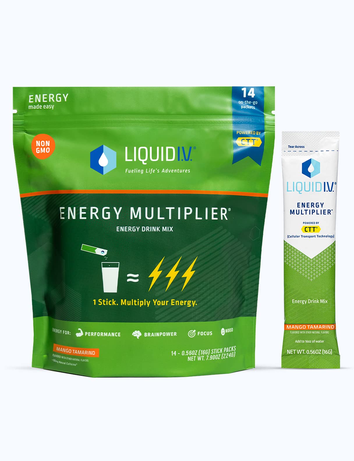 Liquid I.V. Hydration + Energy Multiplier - Mango Tamarind - Hydration Powder Liquid I.V.US supplements