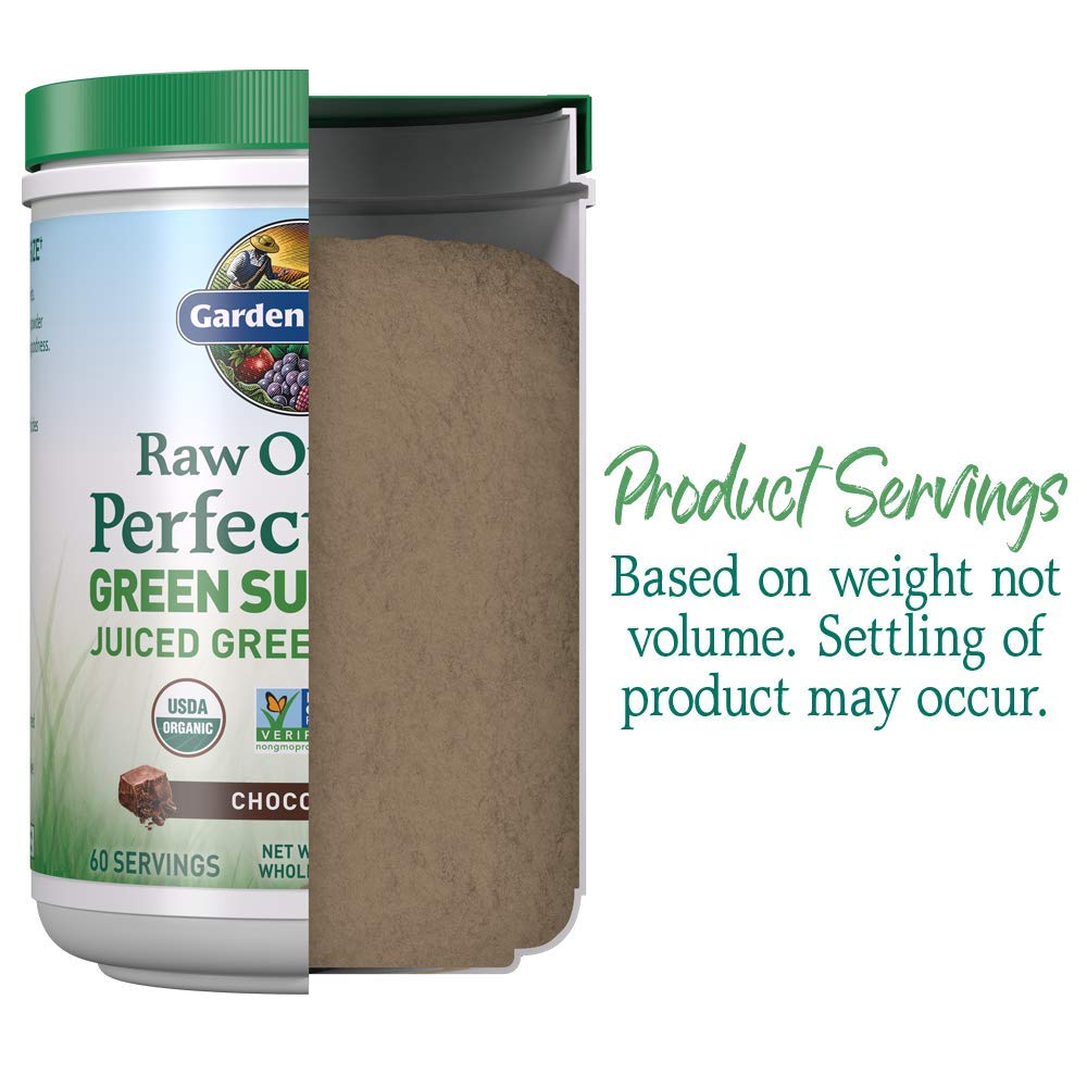 Garden of Life Raw Organic Perfect Food Green Superfood Juiced Greens Powder - Chocolate, 60 Servings, Non-GMO, Gluten Free, Vegan Whole Food Dietary Supplement Plus Probiotics, Enzymes Garden of LifeAu supplements