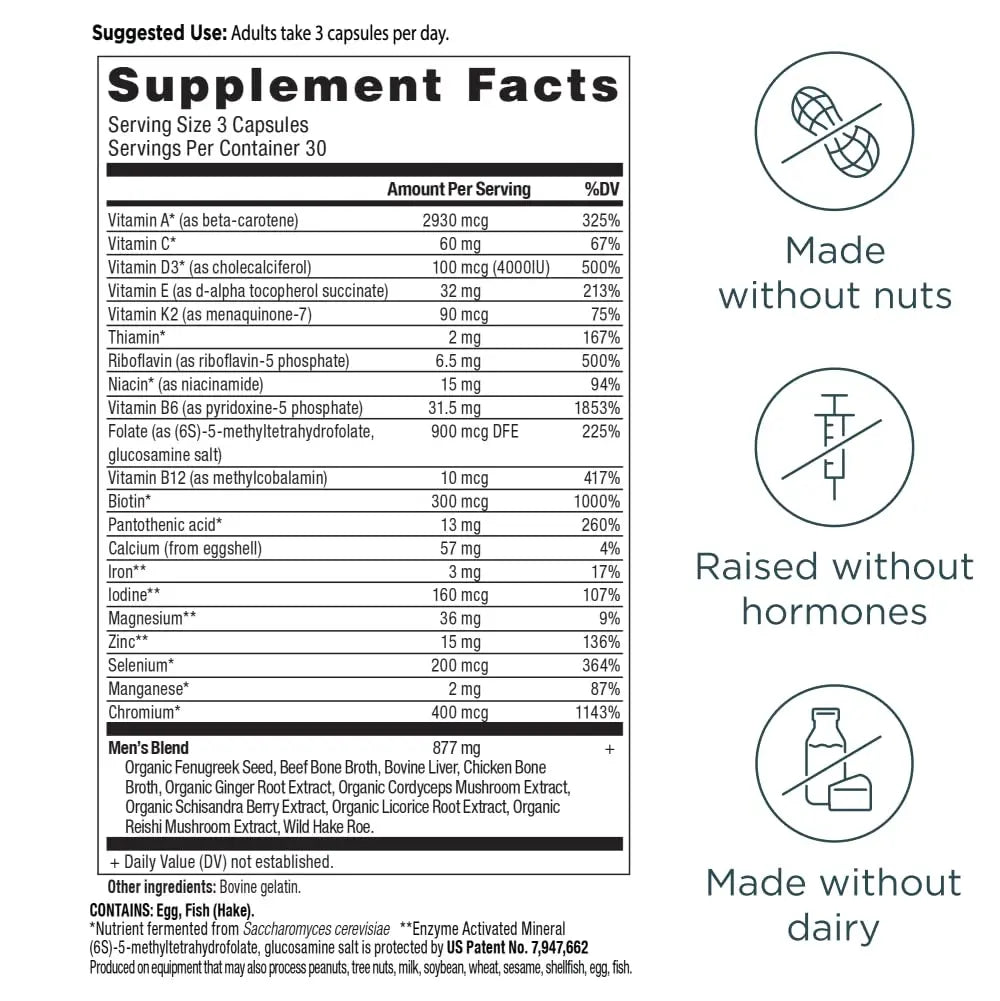 Ancient Nutrition Multivitamin for Men, Multi Men's, Methylated Vitamin D, C, E, B12, Zinc, Magnesium, Supports Healthy Immune System and Bone Health, 90 Ct Ancient Nutritionnz supplements