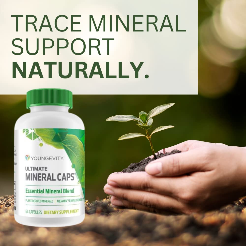 Youngevity Ultimate Mineral Caps™ - 70+ Essential Full Spectrum Trace Minerals - Nutrient-Dense, Derived from Humic & Aquamin Seaweed (64 Capsule) YoungevityAu supplements