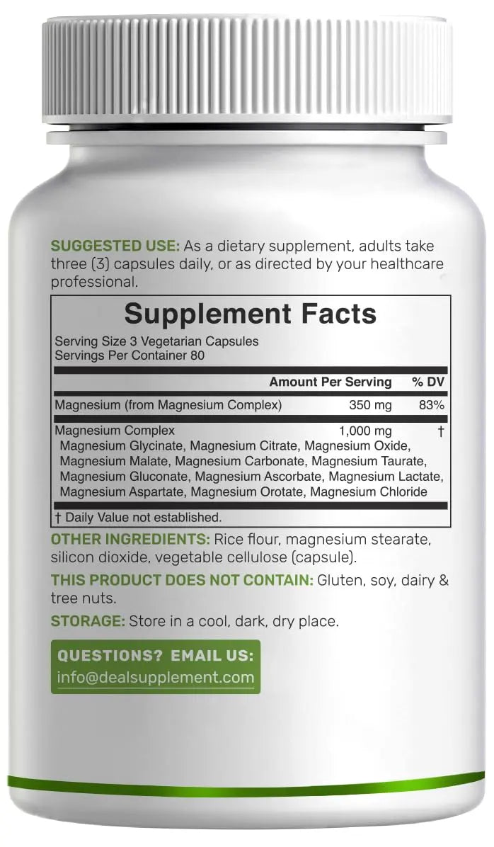 12‑in‑1 Magnesium Complex for Women 1,000 mg, 240 Vegetarian Capsules | Magnesium Glycinate, Citrate, Malate, Taurate, Orotate, Oxide & More | Chelated & Purified for Better Absorption DEAL SUPPLEMENTnz supplements