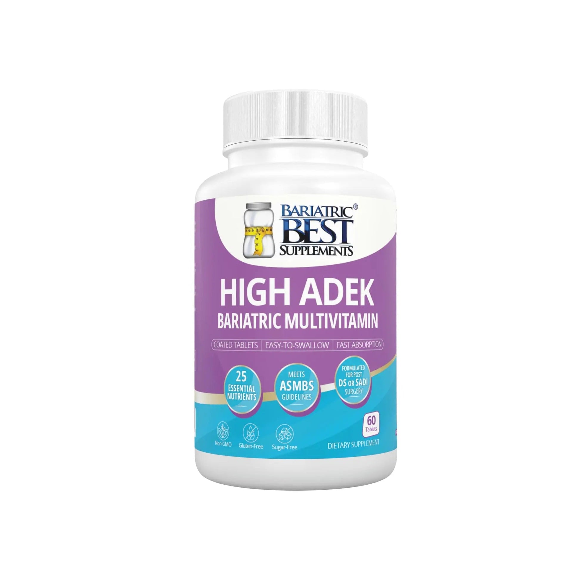 High A D E K Bariatric Multivitamin for Post DS/SADI Surgery, 25 Essential Nutrients for Post-Weight Loss Surgery, 60 Tablets Bariatric Best SupplementsAu supplements