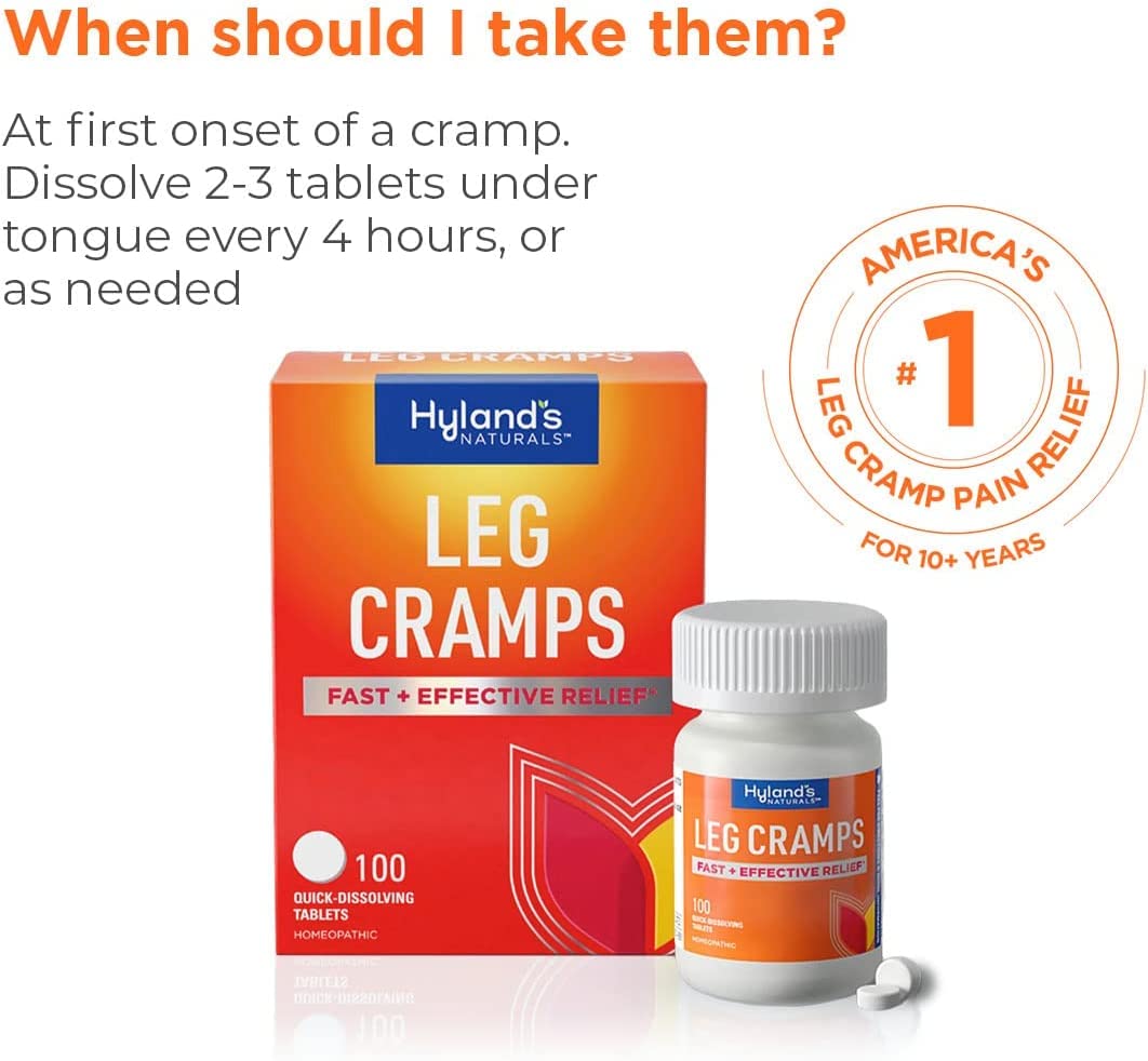 Bundle of Hyland's Leg Cramps Tablets, 100 Count and Leg Cramps PM Nighttime Formula, Natural Relief of Calf, Foot and Leg Cramps, 50 Count Hyland'sAu supplements