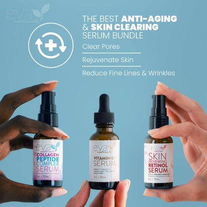 Eva Naturals Anti-Aging Serum Bundle - Vitamin C Serum, Hyaluronic Acid Serum Eva NaturalsUS supplements