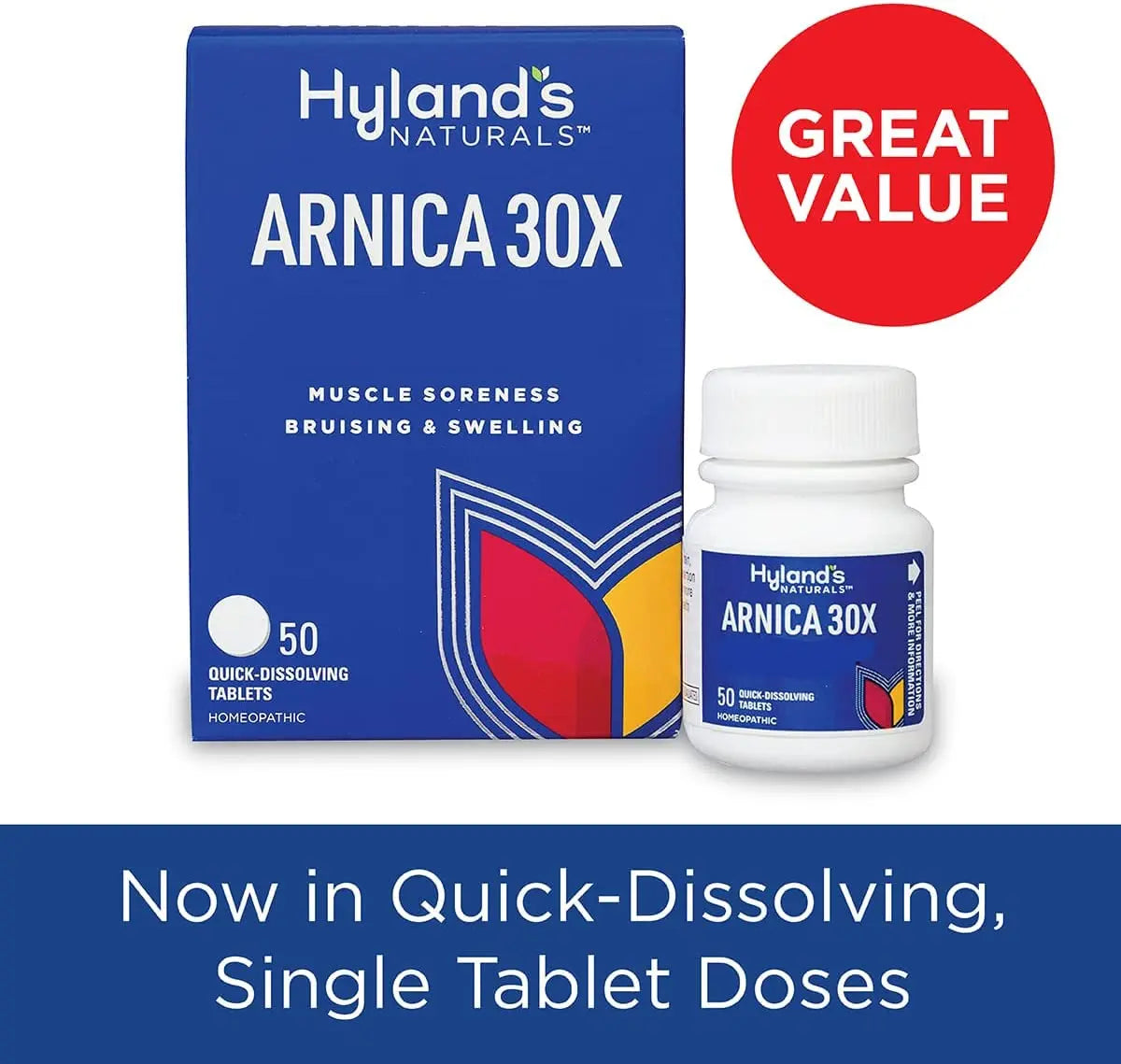 Hyland's Arnica 30x 50 Tablets (3 Pack = 150 Tablets), Bruising, Swelling, Muscle Pain Relief Hyland'sAu supplements