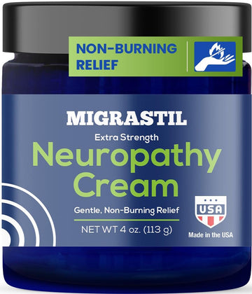 Basic Vigor Migrastil Neuropathy Relief Cream Extra Strength for Feet, Legs, and Hands. Made in The USA. Vegan and Cruelty-Free, Non-Greasy, Gentle, Non-Burning with Cooling Effect (4 oz.) Basic VigorAu supplements