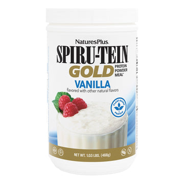 NaturesPlus SPIRU-TEIN GOLD, Vanilla - 1.03 lb - Plant-Based Protein Powder - Vitamins & Minerals for Energy - Vegetarian, Gluten Free - 13 Servings NaturesPlusAu supplements