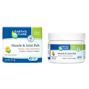 Earth's Care Muscle & Joint Rub - for Sore Muscles, Bruises, Aches and Strains - 2.5 OZ. Earth's CareAu supplements