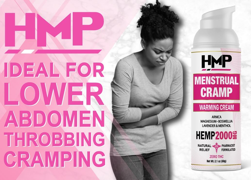 HMP BRANDS Menstrual Cramp Hemp Cream Supports Period Cramps Including Pre - Menstrual Cramp HMP BRANDSAu supplements