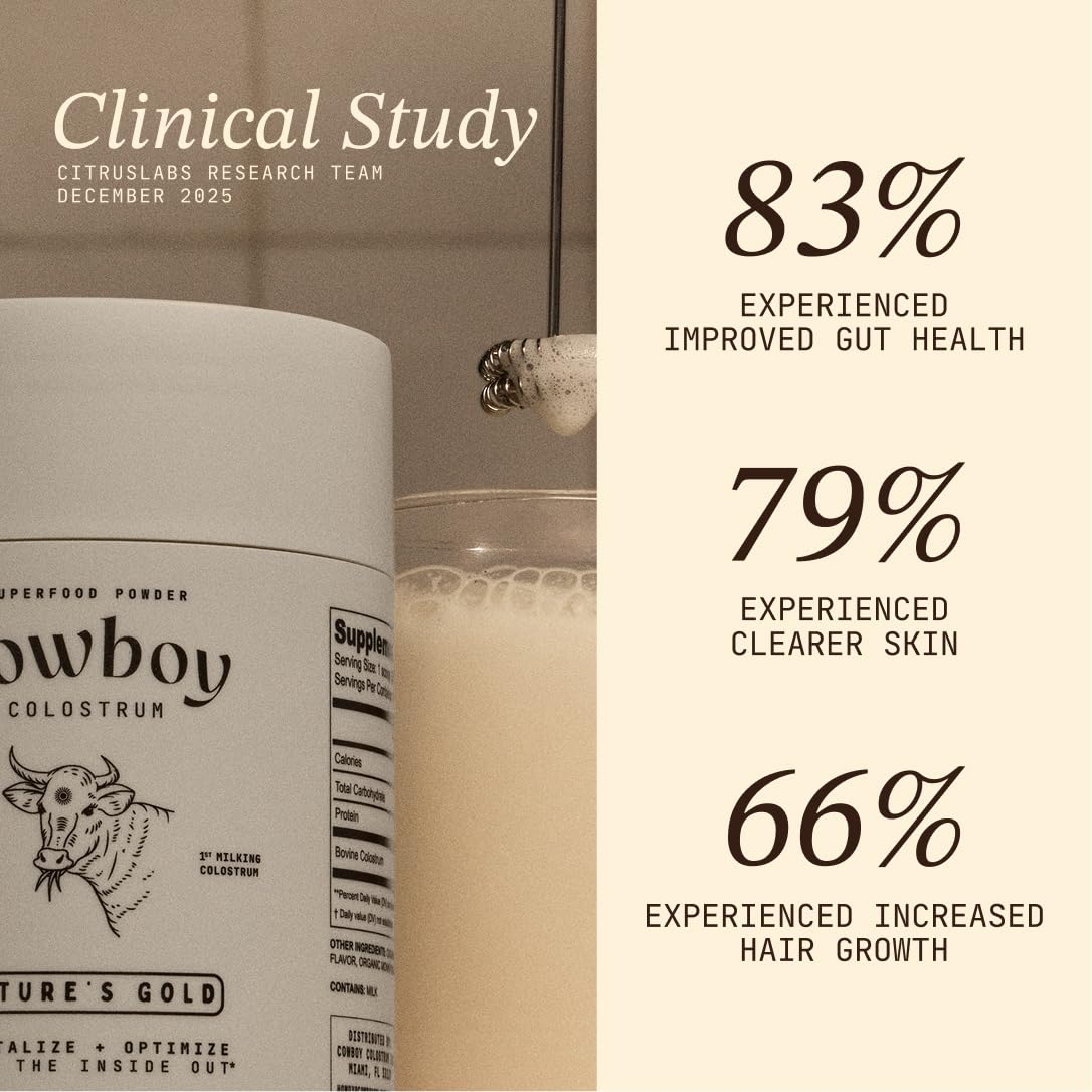 Cowboy - The Exclusive 1st Milking, Whole, Grass Fed Colostrum Supplement for Full Body Health - Bovine Colostrum Powder Packed w/Bioactive Nutrients - Sugar Free (Unflavored, 40 Servings) COWBOY COLOSTRUMAu supplements