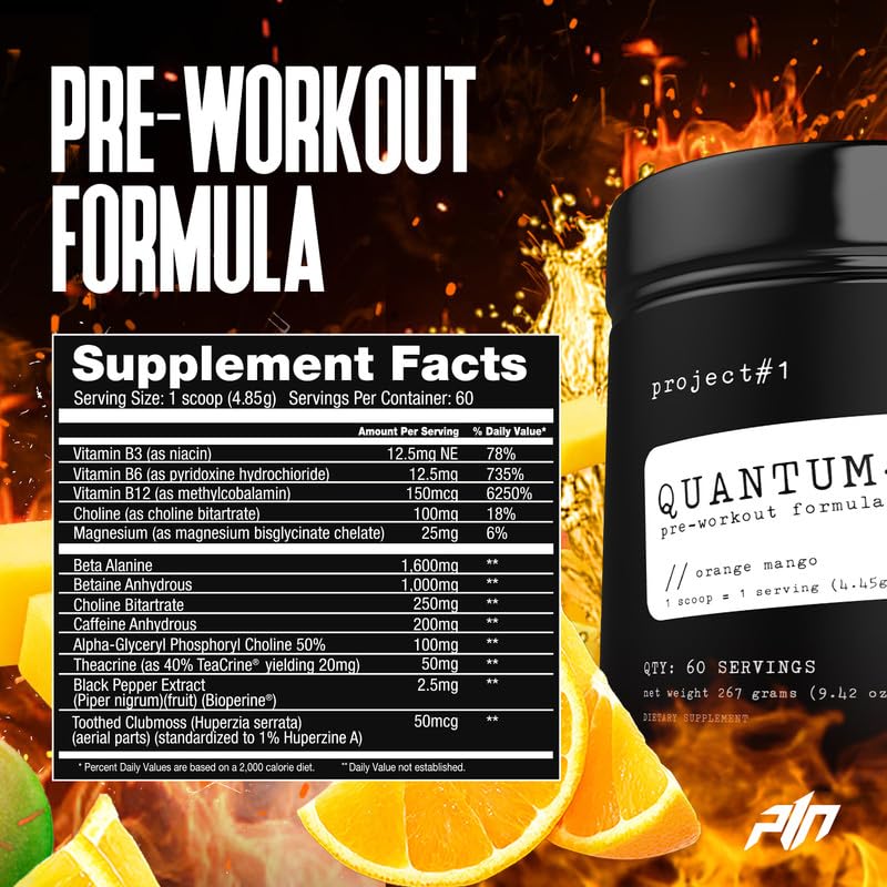 Project #1 Quantum-X Nutrition: Advanced Pre-Workout Powder for Men and Women Project #1US supplements