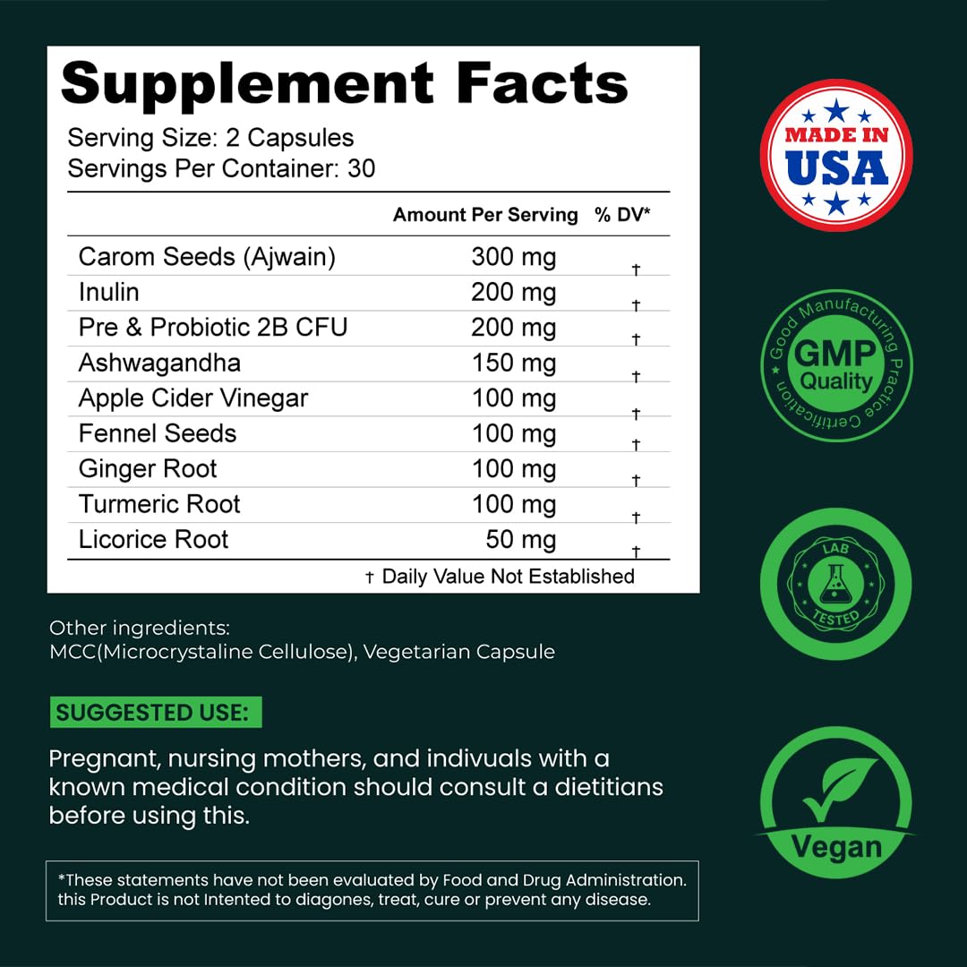 GUTVED Bloating & Gas Relief Probiotic for Women & Men | 9-in-1 Gut & Digestive Support with Probiotics, Prebiotic Inulin, Turmeric, Ginger & Fennel | Daily Plant-Based Capsules, 60 Count GUTVEDAu supplements