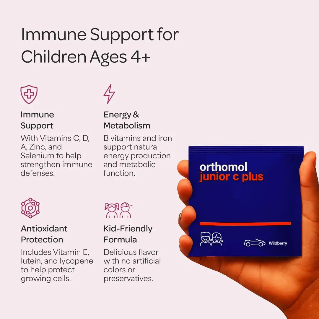 Orthomol Immun Junior C Plus, Kid's Multivitamin, Wildberry Flavor, 30-Day Supply OrthomolAu supplements