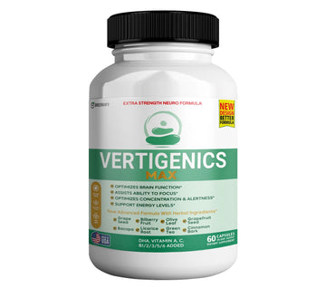 Vertigenics Max – Brain & Focus Support Supplement – Extra Strength Neuro Formula with Vitamins, Minerals & Herbal Blend – Supports Clarity, Alertness & Energy – 60 Capsules (1) VertigenicsAu supplements