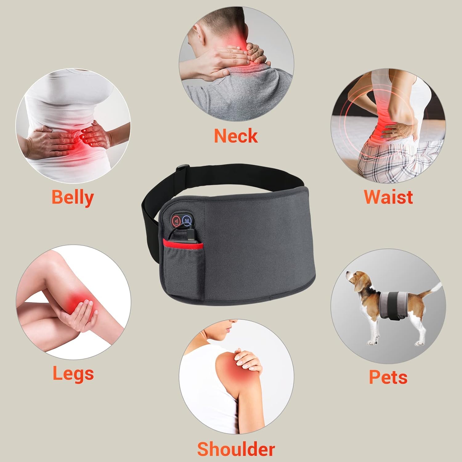Comfytemp Red Light Therapy Belt, Cordless Infrared Red Light Therapy for Body Device, Wearable Red ComfytempAu supplements