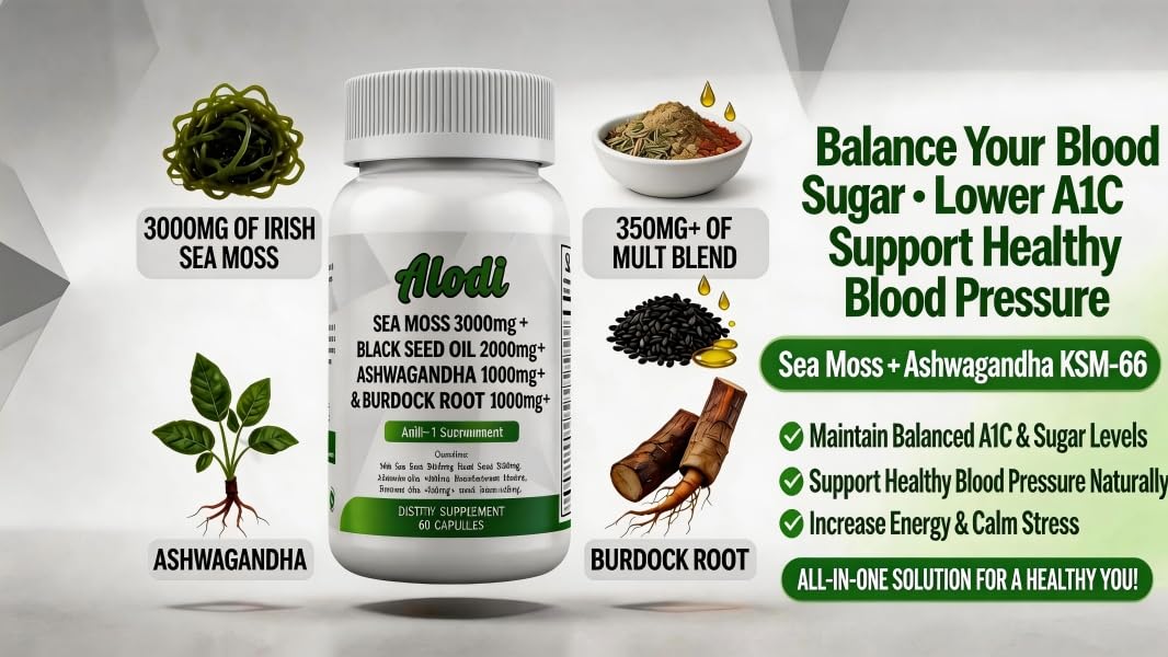 ALODI Super Seaweed Blend Supplement - Contains KSM-66 Ashwagandha, Black Seed Oil, Burdock Root, Kelp, Supports Digestion, Sleep, and Immune Health ALODIAu supplements