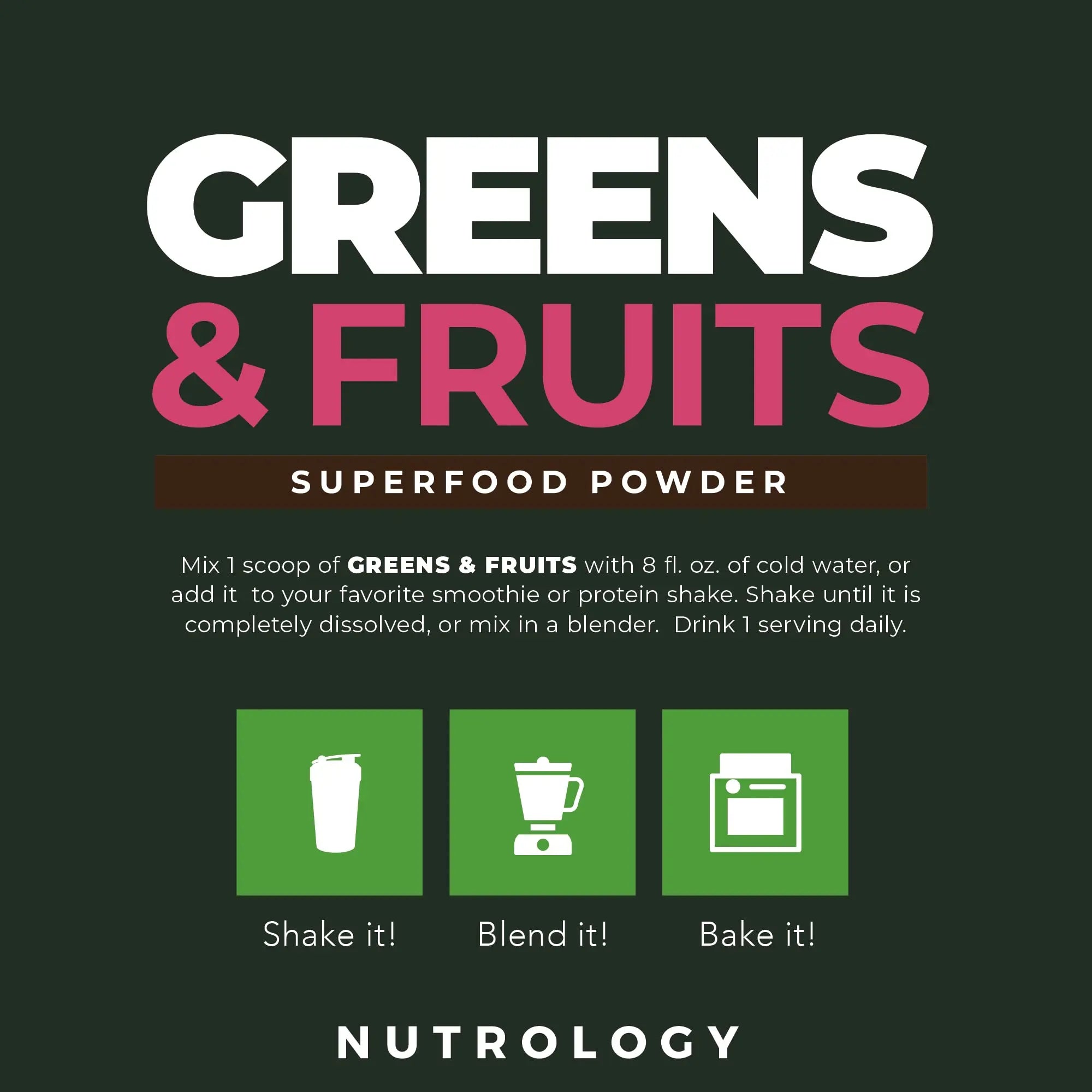 Nutrology Greens & Fruits Powder-Naturally Sourced Superfood, Chocolate (30 Servings) Zen Natural Magnesium Supplement (30 Servings) Nutrologynz supplements