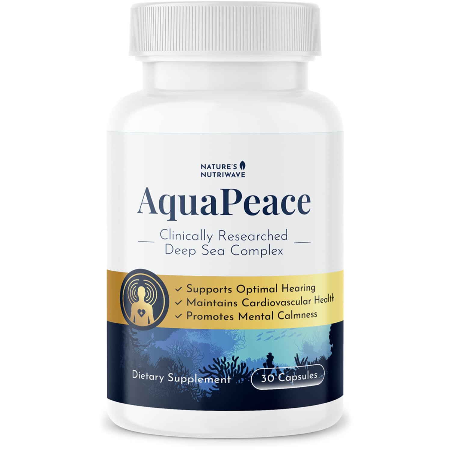 Nature’s NutriWave AquaPeace – Aqua Peace Caps Daily Marine-Based Supplement with Seaweed & Algae Extracts – Clean, Stimulant-Free Formula – Non-GMO, Made in USA - 30 Capsules, 1 Month Supply Nature’s NutriWaveAu supplements