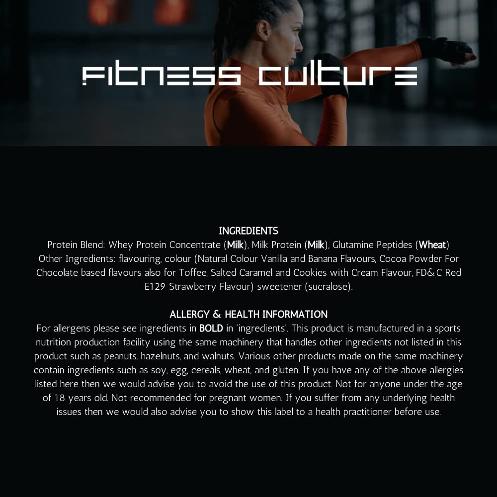 Fitness Culture Protein Plus, Whey Protein Powder with Added Glutamine, Immune and Digestive System Support GenericAu supplements