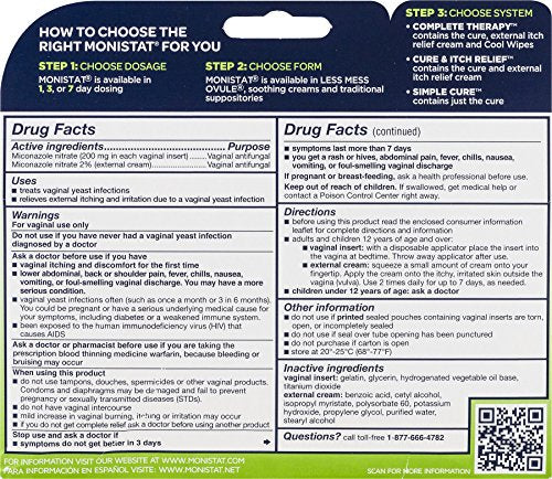 Monistat 3 Day Triple Action Combo Pack, Odorless, White MonistatAu supplements