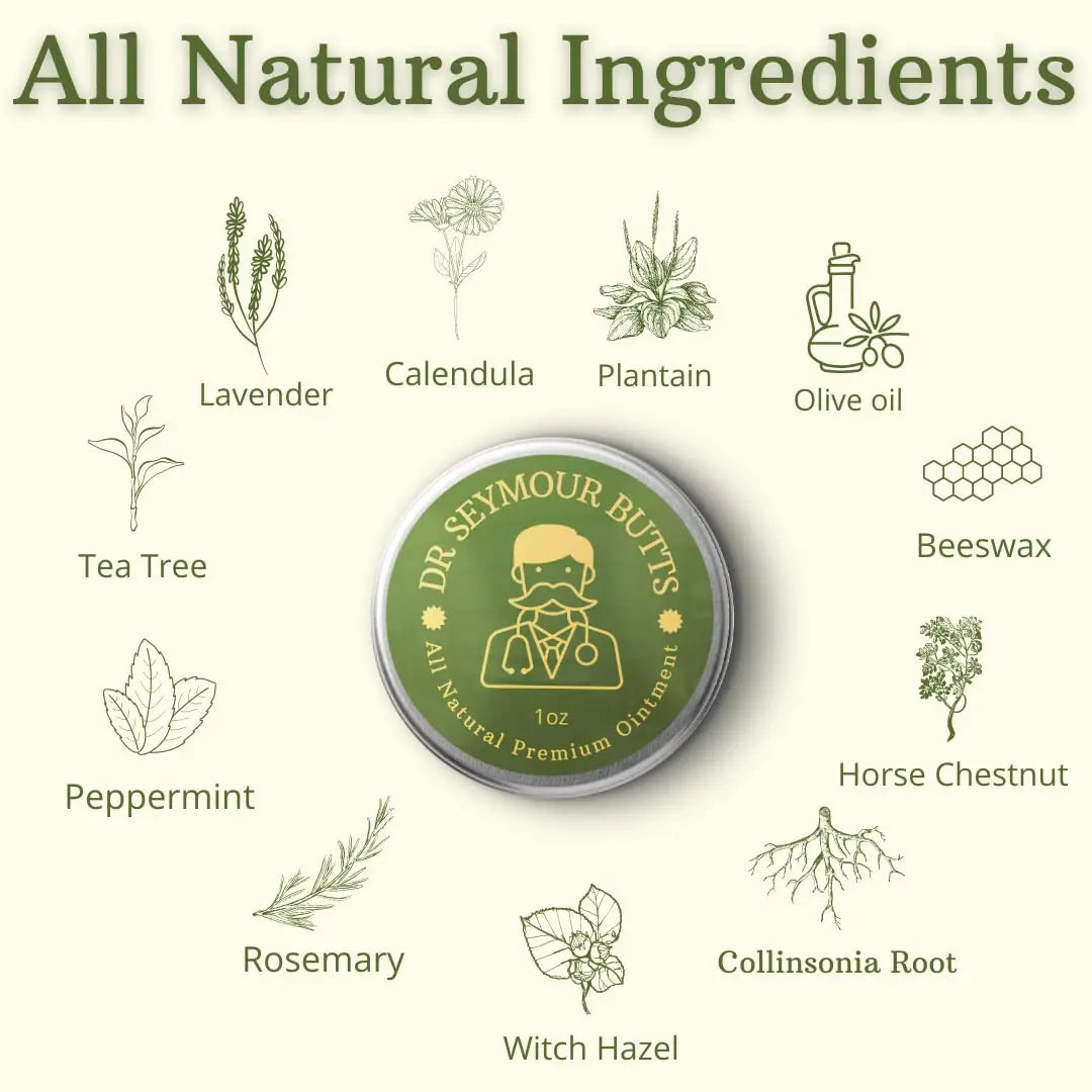 Dr. Seymour Butts All-Natural Hemorrhoid Care Cream – with 10 Botanicals Including Witch Hazel, Calendula & Horse Chestnut – Soothing Relief for Burning, Itching & Irritation. Dr. Seymour ButtsAu supplements