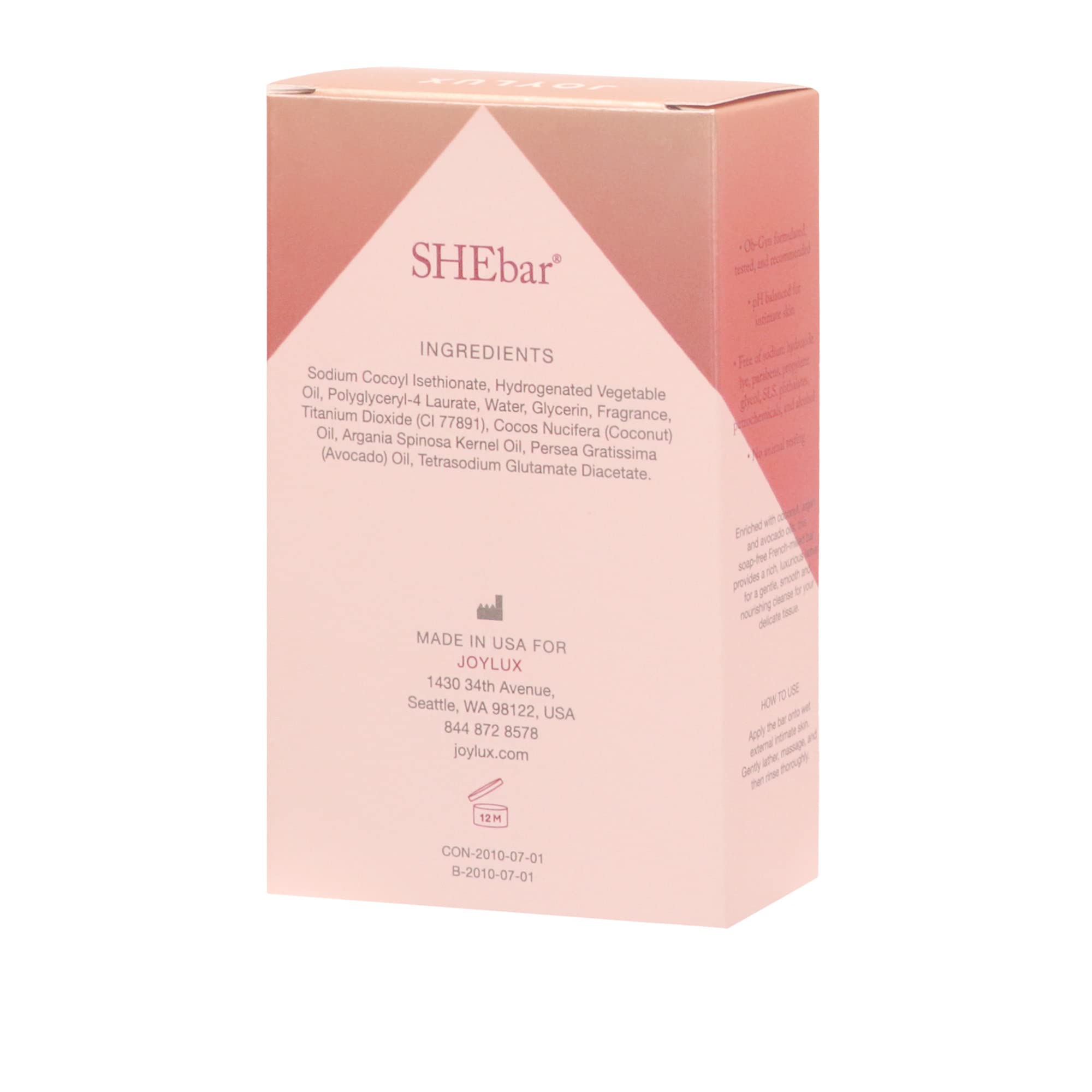 Joylux - SHEbar, Feminine Cleansing Bar, Yoni Bar, pH-Balanced Formula, Clean & Gentle Ingredients JoyluxAu supplements