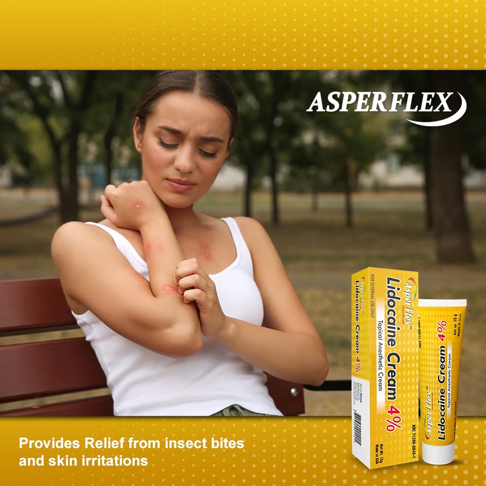 ASPERFLEX™ Lidocaine Pain Relief Cream 4% - Fast-Acting Numbing Cream for Muscle & Joint Pain, Arthritis, Backache, and More - 15G ASPERFLEXAu supplements