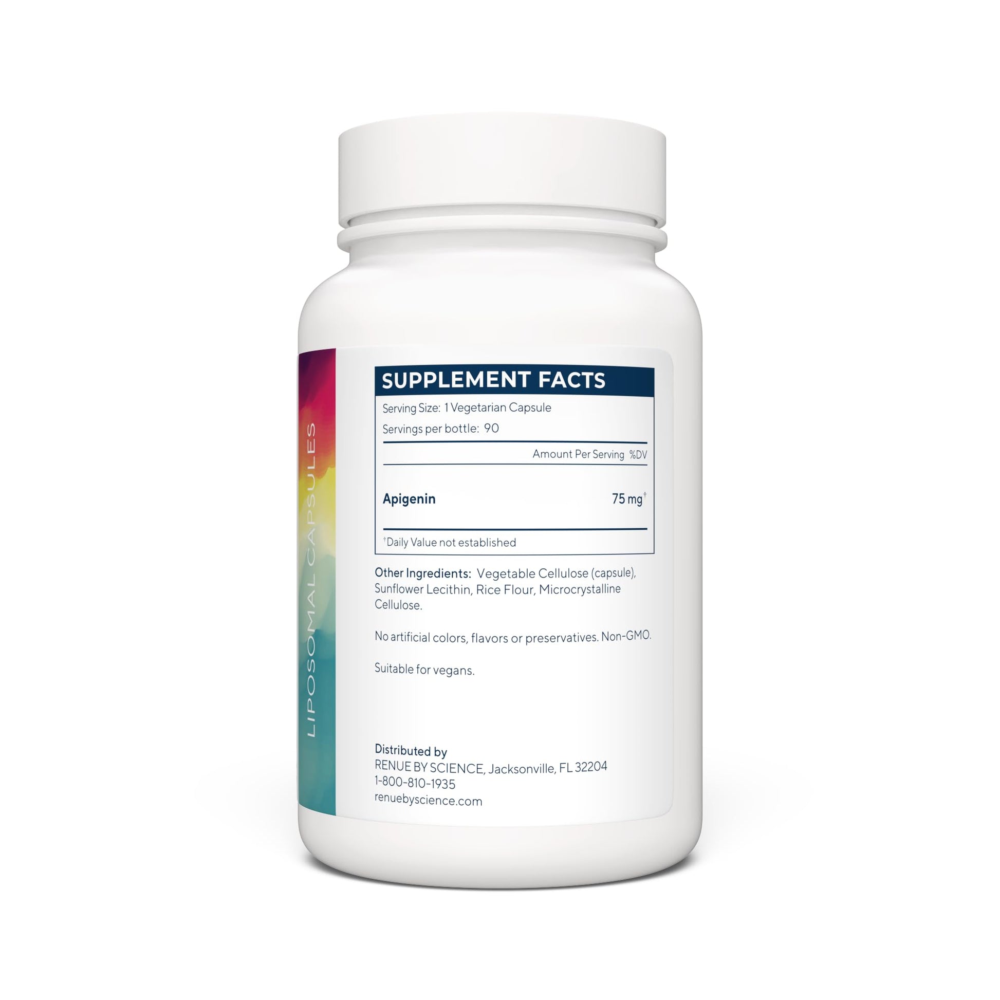 Renue By Science Apigenin | High Strength Liposomal Apigenin Supplement | 90 Apagenine Capsules - 75mg Apigenin per Serving | Non-GMO & Allergen Free | Made in The USA Third-Party Tested Renue By ScienceUS supplements