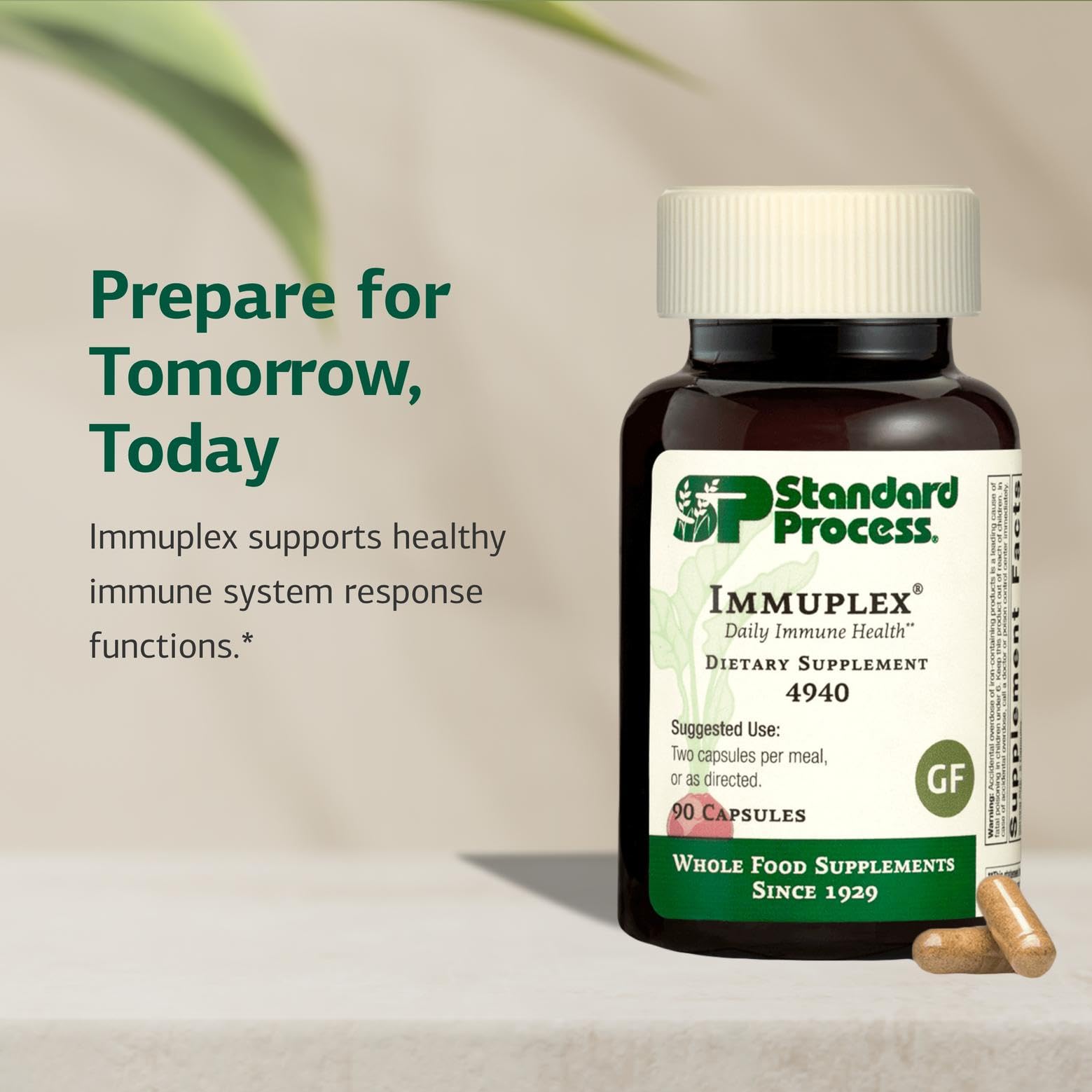 Standard Process Inc. Immuplex - Daily Immune Support Supplement with Folate, Iron, Vitamin C & Vitamin A - Mineral Supplement with Antioxidant Ingredients - 90 Capsules Standard Process Inc.Au supplements