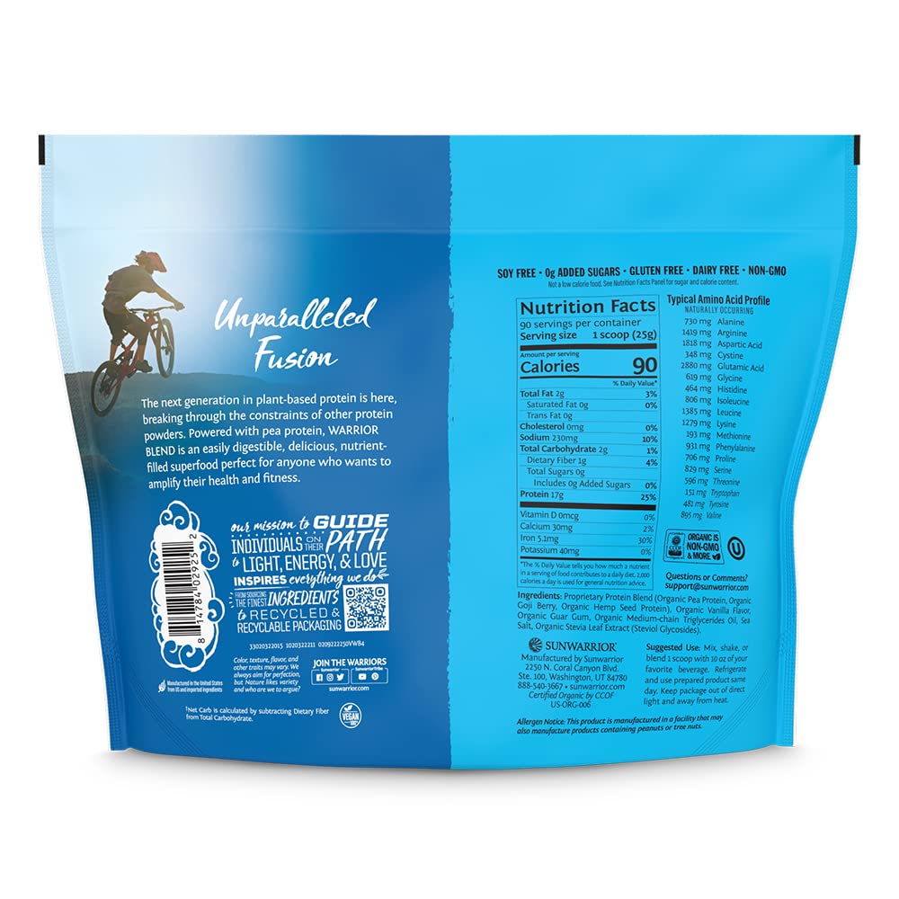 Sunwarrior Vegan Organic Protein Powder Plant-Based | BCAA Amino Acids Hemp Seed SunwarriorUS supplements