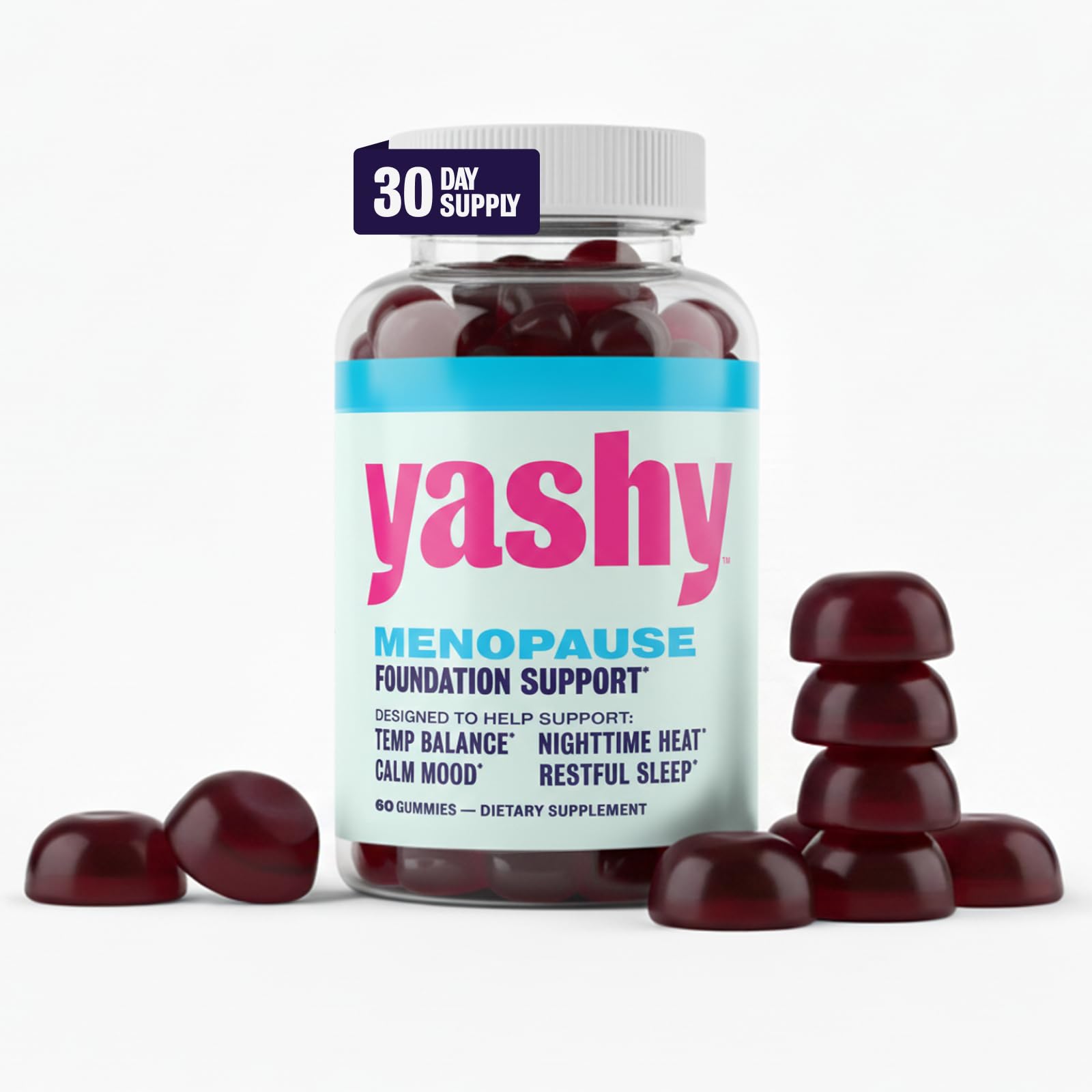 Yashy Gummies for Menopause | Hormone-Free Supplements for Women | Clinically Backed | 30 Servings | Helps Alleviate Hot Flashes, Night Sweats, & Mood Swings | Supports Libido | BlackBerry Flavor YASHYAu supplements