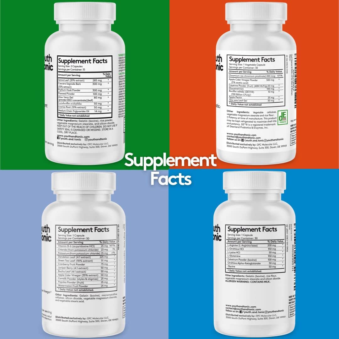 Youth & Tonic Bedtime Trim Detox Cleanse Kick Off Weight Management - 120 Pills Youth & TonicUS supplements