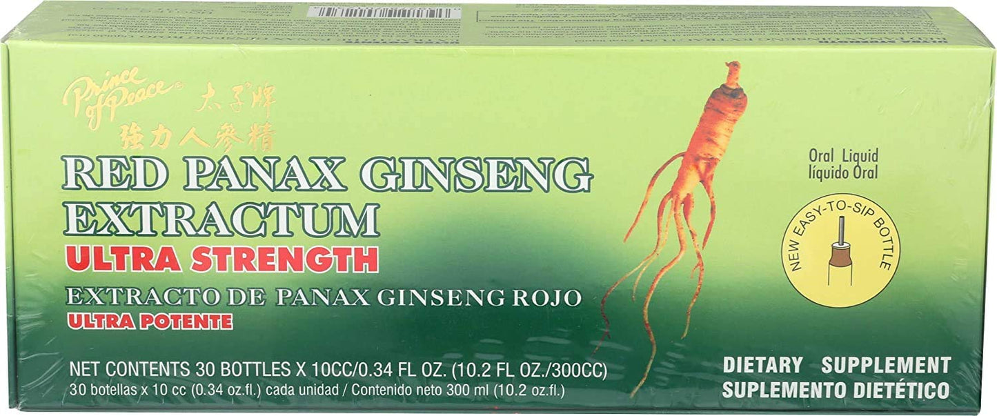 Prince of Peace Red Panax Ginseng Extractum Ultra Strength, 0.34 Fl Oz (Pack of 30) Prince Of PeaceUS supplements