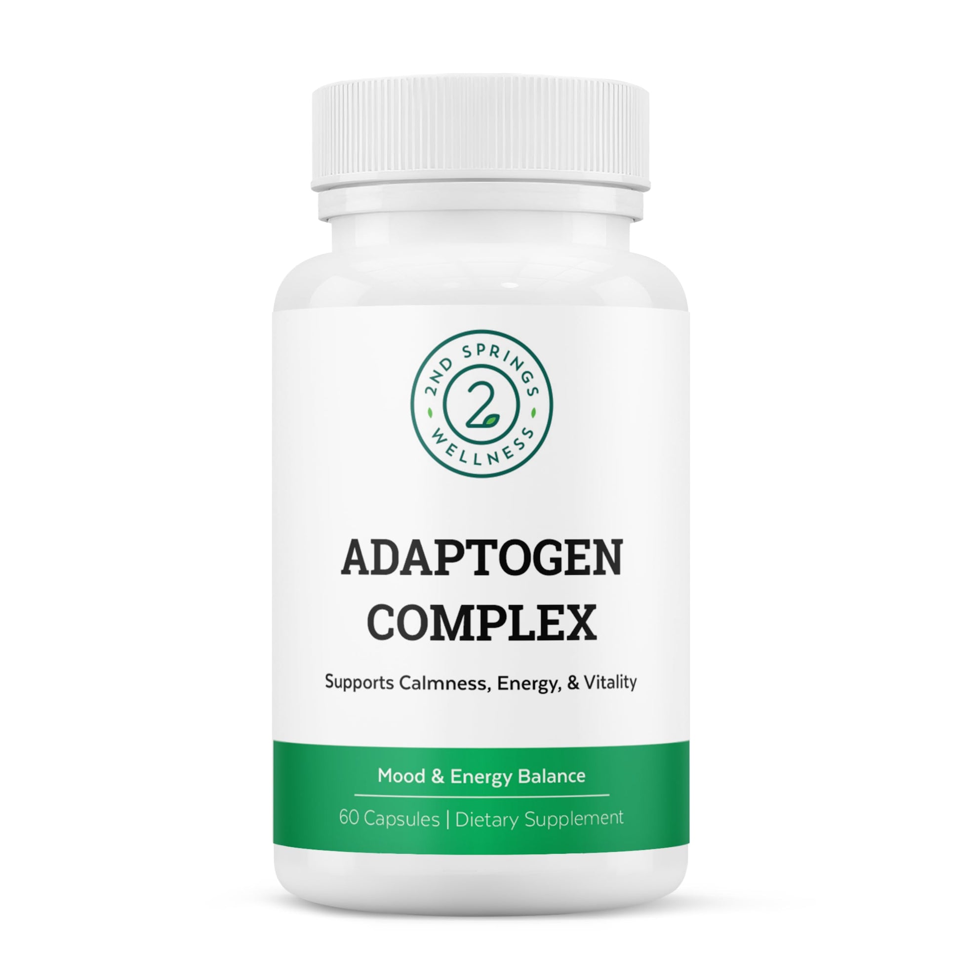 2nd Springs Adaptogen Complex Calmness, Energy and Vitality Booster - Ashwagandha, Schisandra, Astragalus, Ginseng, Rhodiola, and More - Adrenal Support Supplements - 60 Ct 2nd SpringsAu supplements