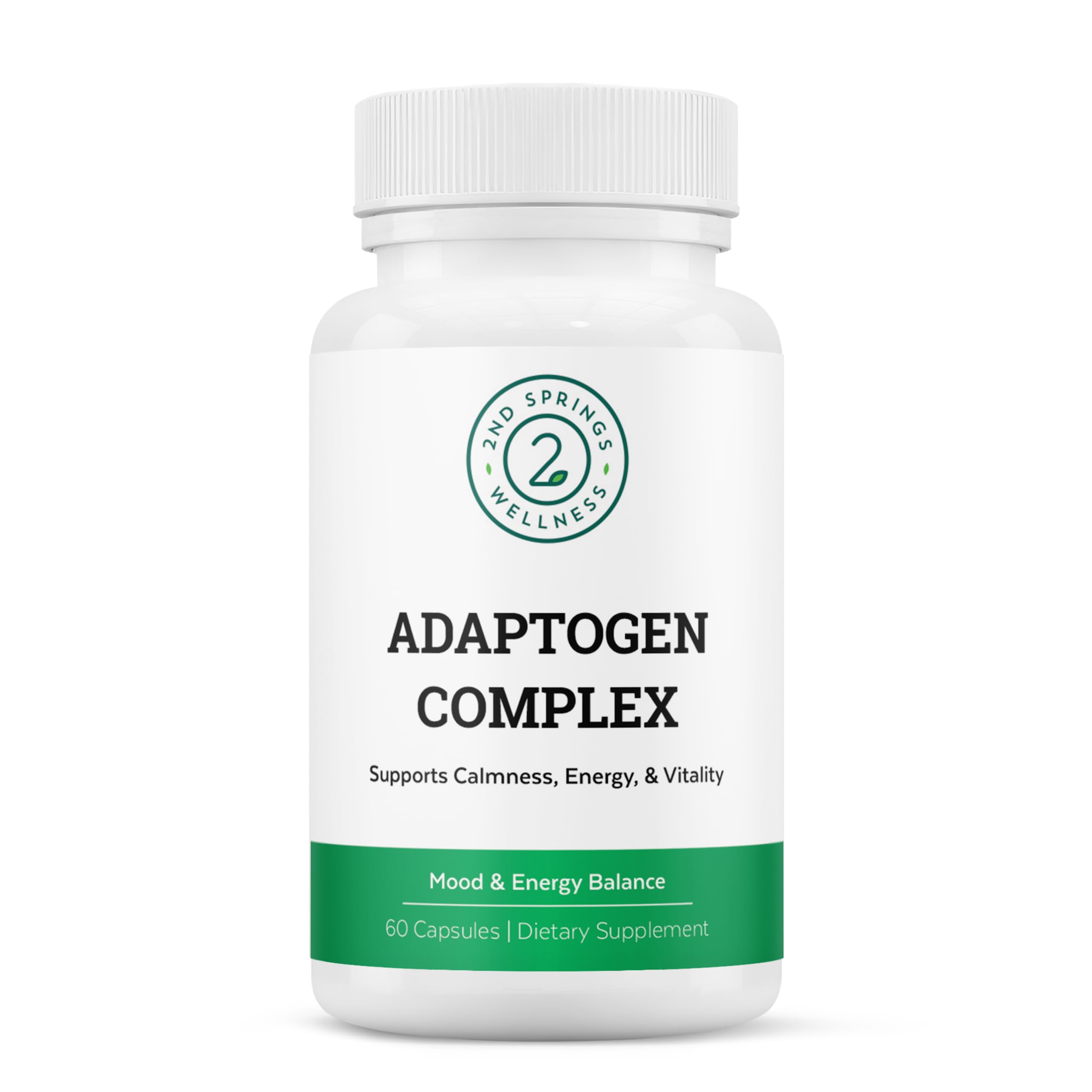 2nd Springs Adaptogen Complex Calmness, Energy and Vitality Booster - Ashwagandha, Schisandra, Astragalus, Ginseng, Rhodiola, and More - Adrenal Support Supplements - 60 Ct 2nd SpringsAu supplements
