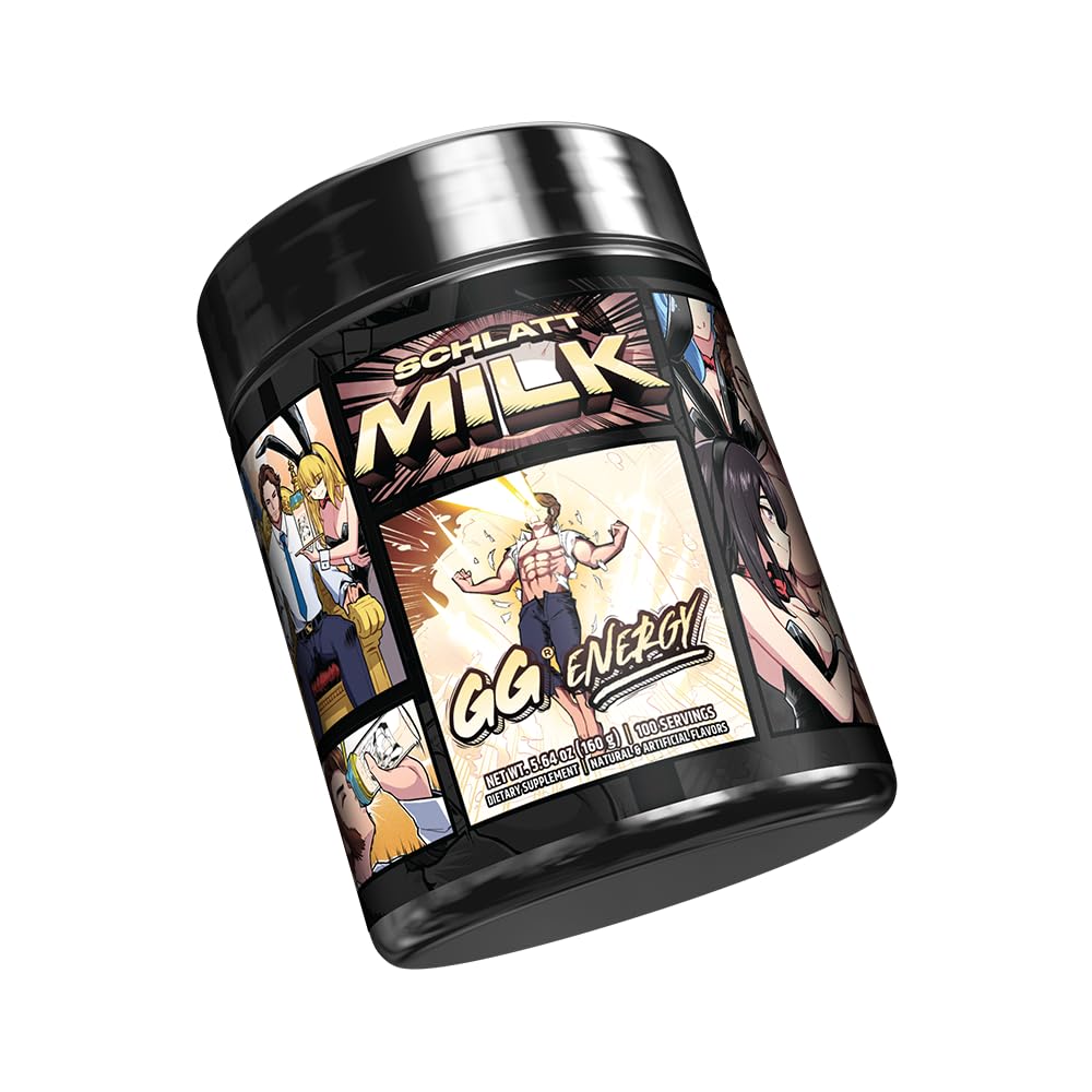 Gamer Supps GG Energy - Schlatt Milk by jschlatt (100 Servings) - Keto Friendly Gaming Energy and Nootropic Blend, Sugar Free + Organic Caffeine + Vitamins + Immune Support, Powder Drink Gamer SuppsAu supplements