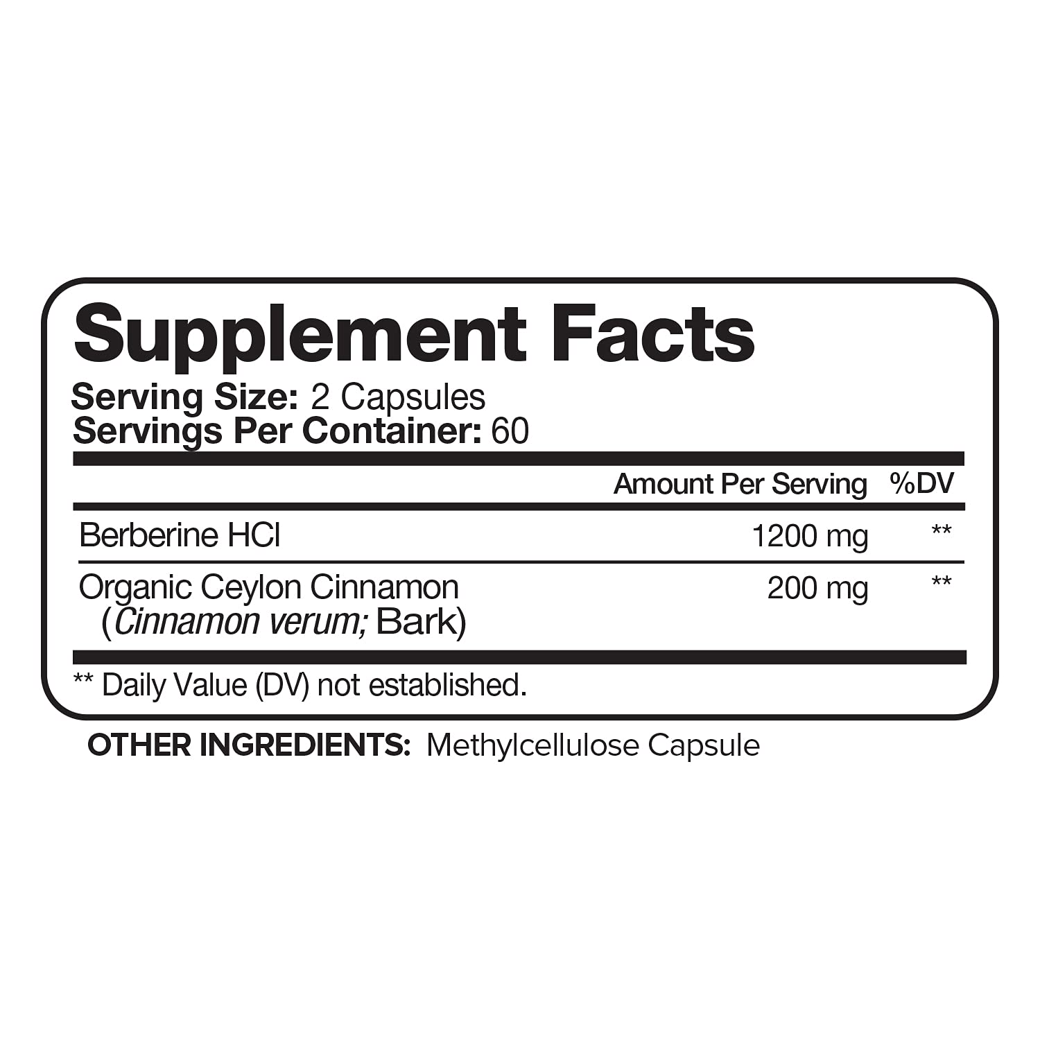 Nutrivein Premium Berberine HCL 1200mg Plus Organic Ceylon Cinnamon - 120 Capsules NutriveinAu supplements