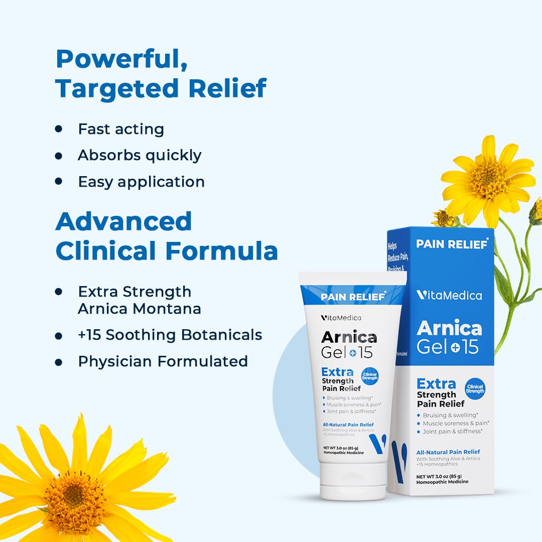 VitaMedica Arnica Gel Plus 15 Healing Plant Compounds, Extra Strength Formula for Bruising, All-Natural Plant-Based Topical Gel VitaMedicaAu supplements