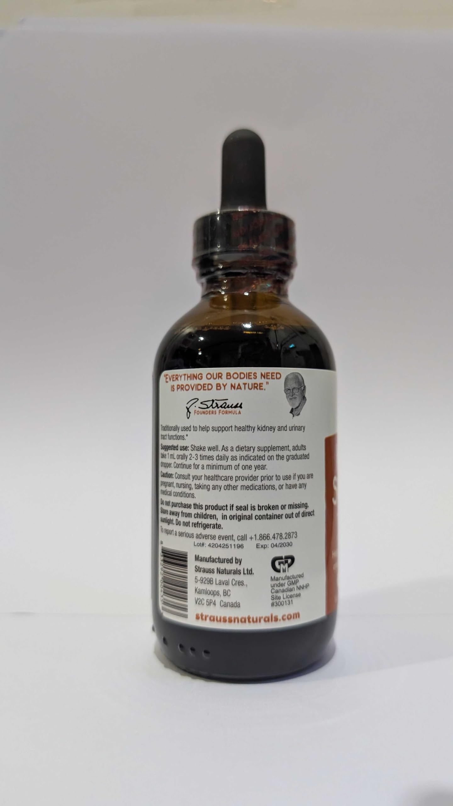 Strauss Naturals Kidney Support Drops – Herbal Kidney Support Supplement for Men and Women – Helps with Kidney Health and Urinary Tract Function – Vegan & Non-GMO – Spearmint Flavored – 100 ml Bottle Strauss HeartdropsAu supplements
