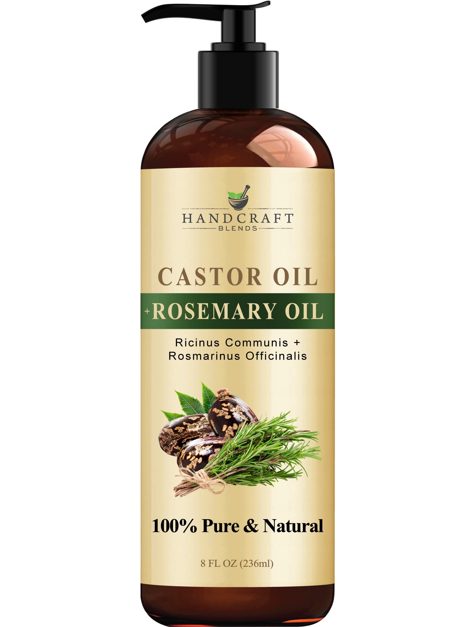 Handcraft Blends Castor Oil with Rosemary Oil for Hair Growth, Eyelashes, Eyebrows Handcraft BlendsAu supplements