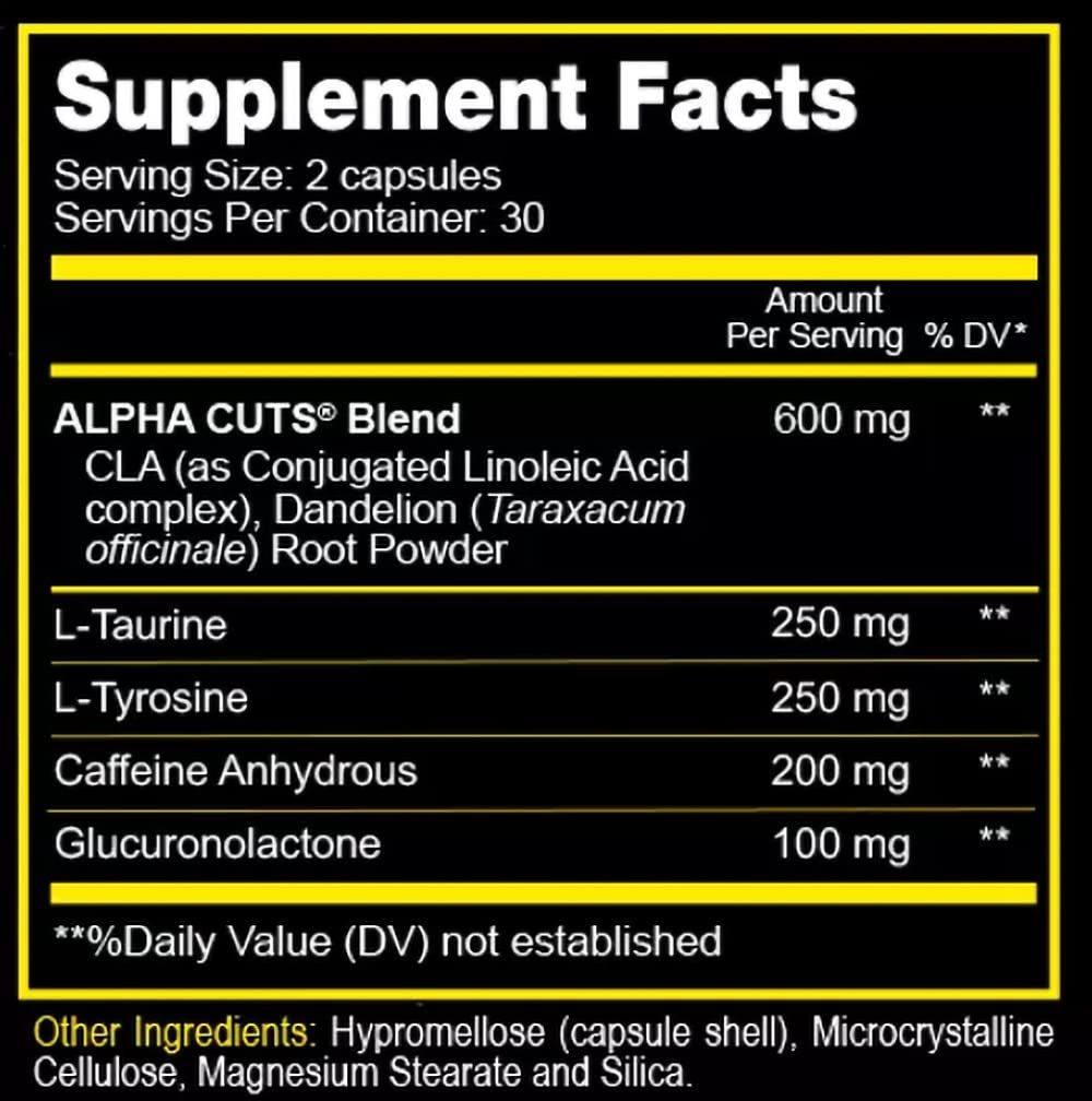 ALPHA CUTS Capsules Fat Burner Thermogenic Men Women Pre Cardio Workout Weight Loss ALPHA CUTSAu supplements