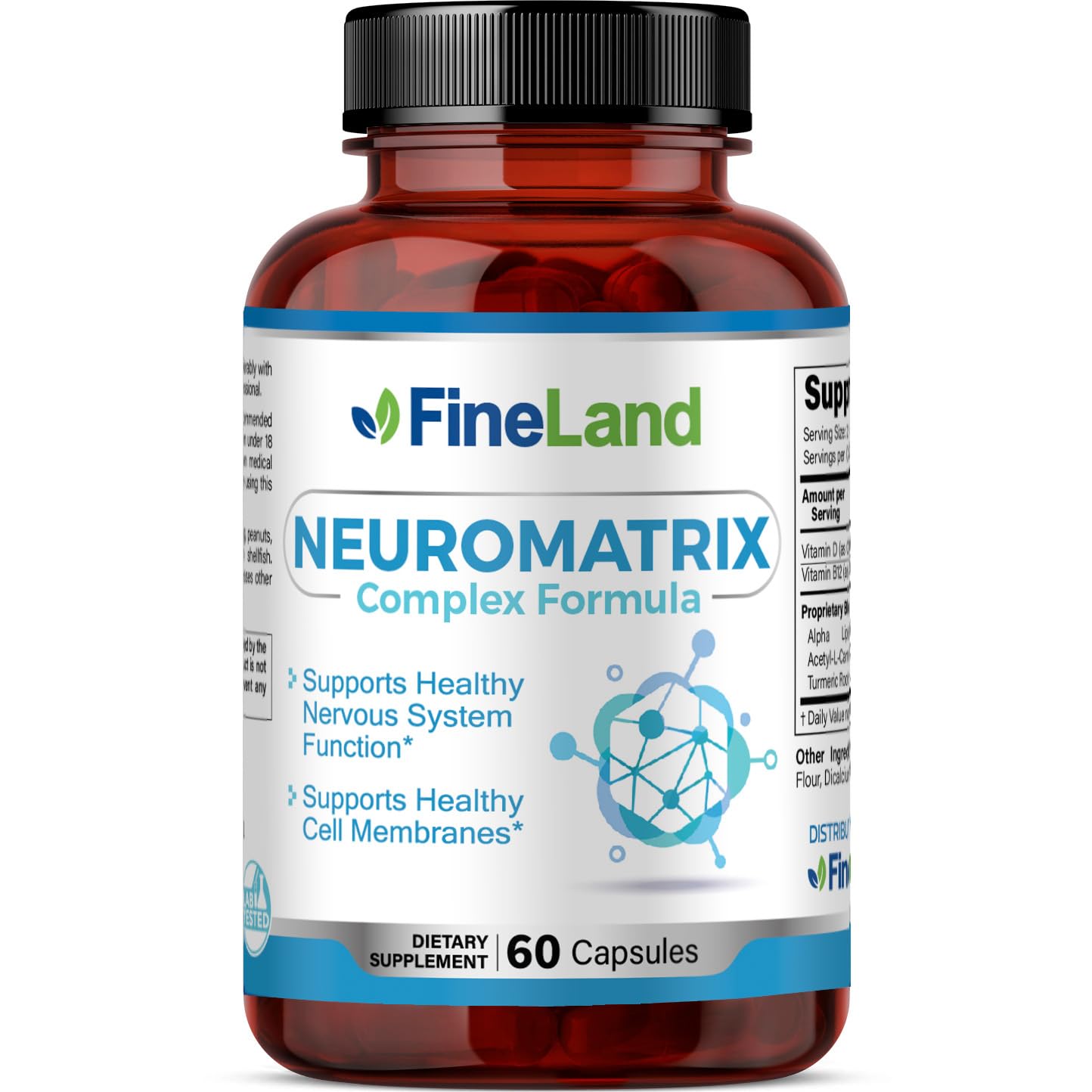 FineLand NEUROMATRIX Complex Formula, Advanced Cognitive and Nerve Support Supplement, High Potency Vitamin B12, Alpha Lipoic Acid and Acetyl-L-Carnitine, 60 Capsules FineLandAu supplements