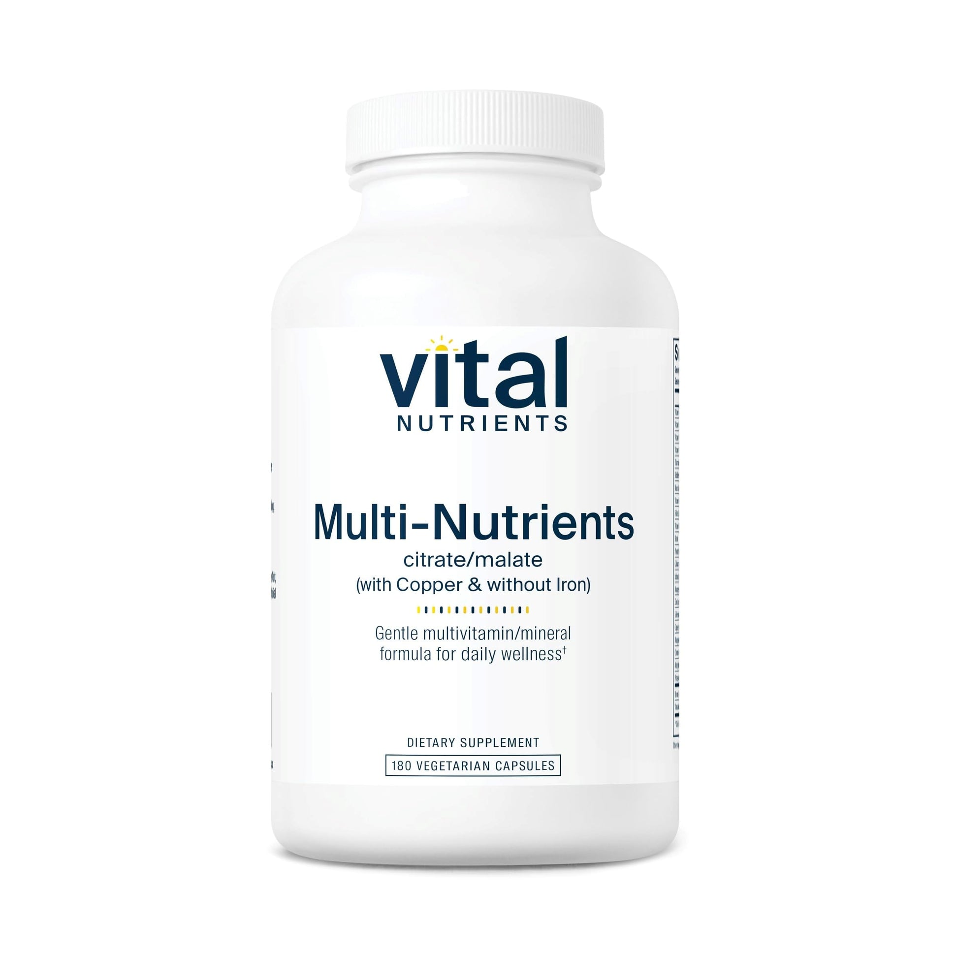 Vital Nutrients - Multi-Nutrients 2 - Citrate/Malate Formula (with Copper and Without Iron) - Multi-Vitamin/Mineral, Potent Antioxidants, Gentle Bioavailable Form - 180 Vegetarian Capsules per Bottle Vital NutrientsAu supplements
