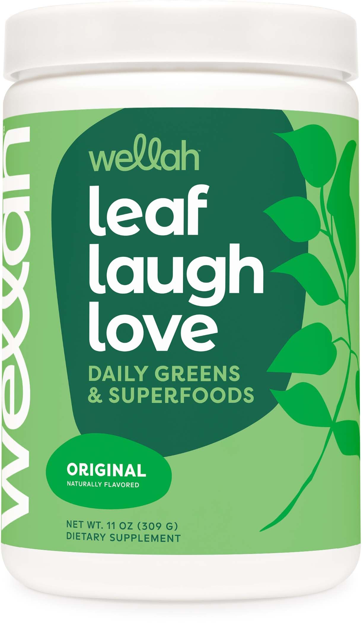 Wellah Leaf, Laugh, Love Super Greens Powder (Unflavored) 30 Servings - Superfood Supplement Drink Mix WellahAu supplements