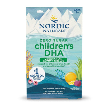 Nordic Naturals Zero Sugar Children’s DHA Vegetarian Gummy Chews - Passion Fruit Lemon Flavor - 30 Gummies - Vegan Algae Oil Omega-3 Supplement for Kids Brain & Cognition Support - 30 Servings Nordic NaturalsAu supplements