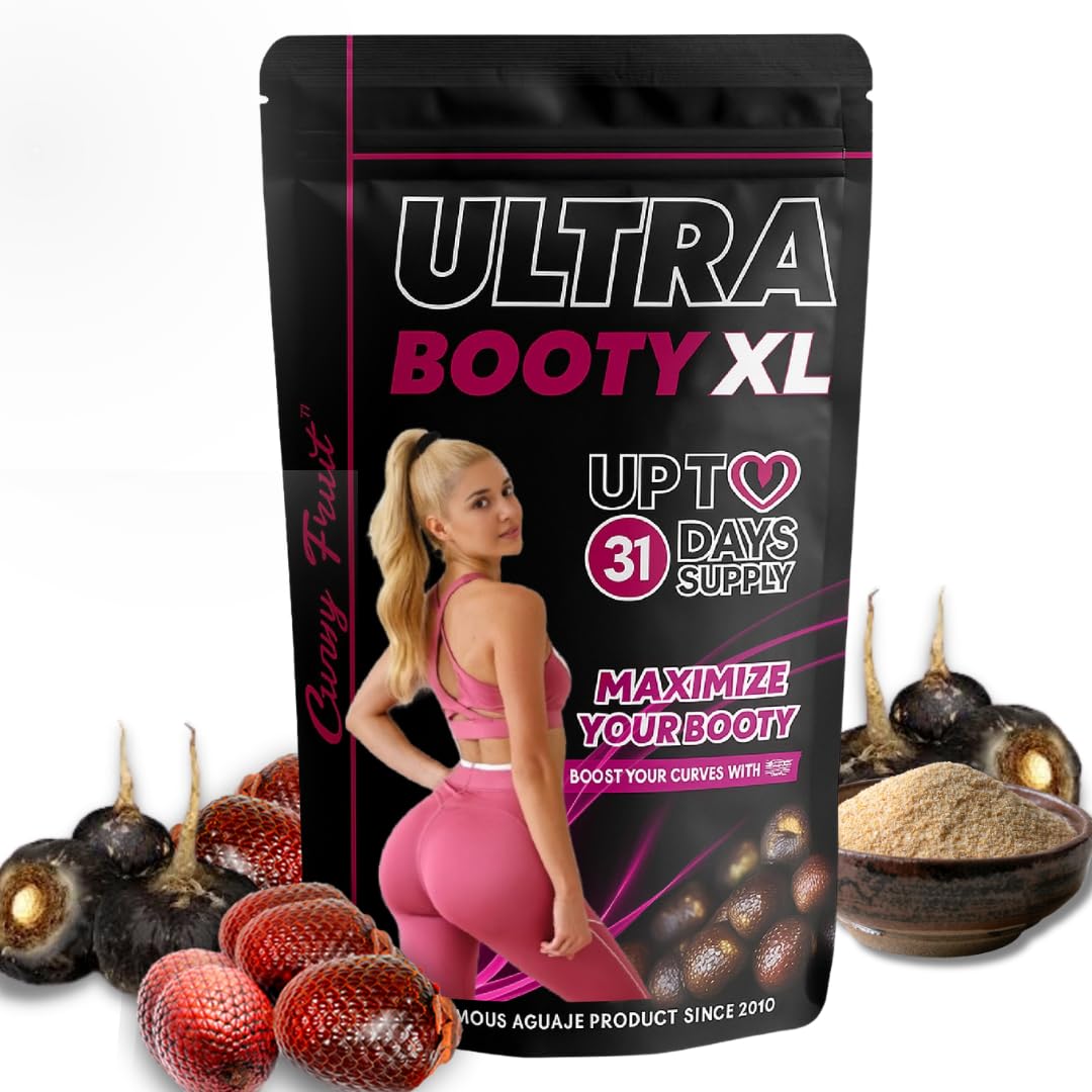 Curvy Fruit Maximum Booty Growth – Ultra Booty Powder with Aguaje + Black Maca – Glute Volume Supplement for Women Curvy FruitAu supplements