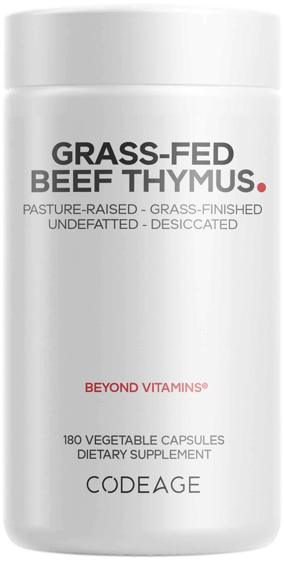 Codeage Grass Fed Beef Thymus Supplement Superfood, Freeze Dried, Non-Defatted, Desiccated Thymus & Liver Pills, Glandulars Meat, Pasture Raised Beef Vitamins, Non-GMO, 180 Capsules CodeageAu supplements